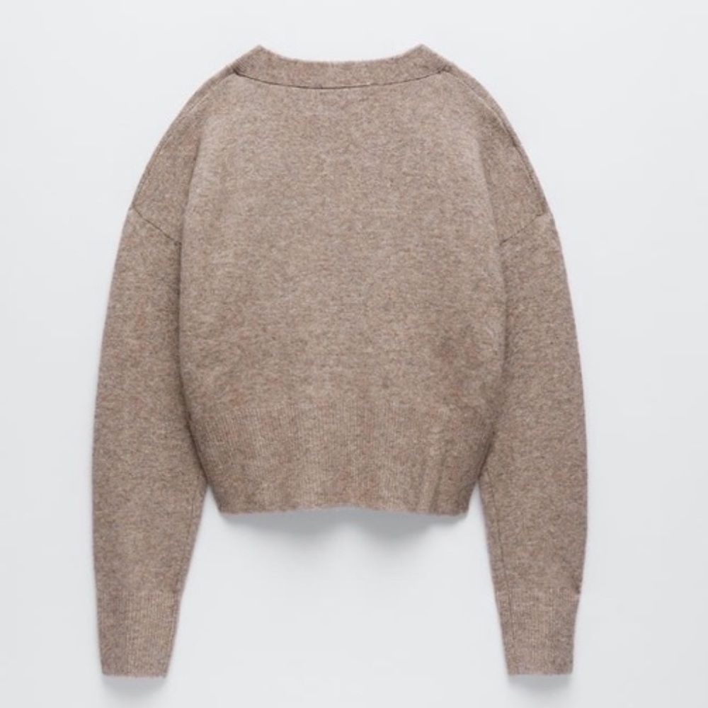 Zara Crossover Buttoned Wool Knit Cardigan - Picture 2 of 11